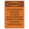 Signmission Safety Sign, OSHA WARNING, 5" Height, Gas Suppression Discharge, Portrait OS-WS-D-35-V-13648 - alternate 1